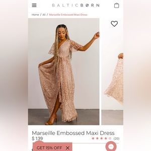 Baltic Born Marsielle Embossed Maxi Dress - Champagne SMALL